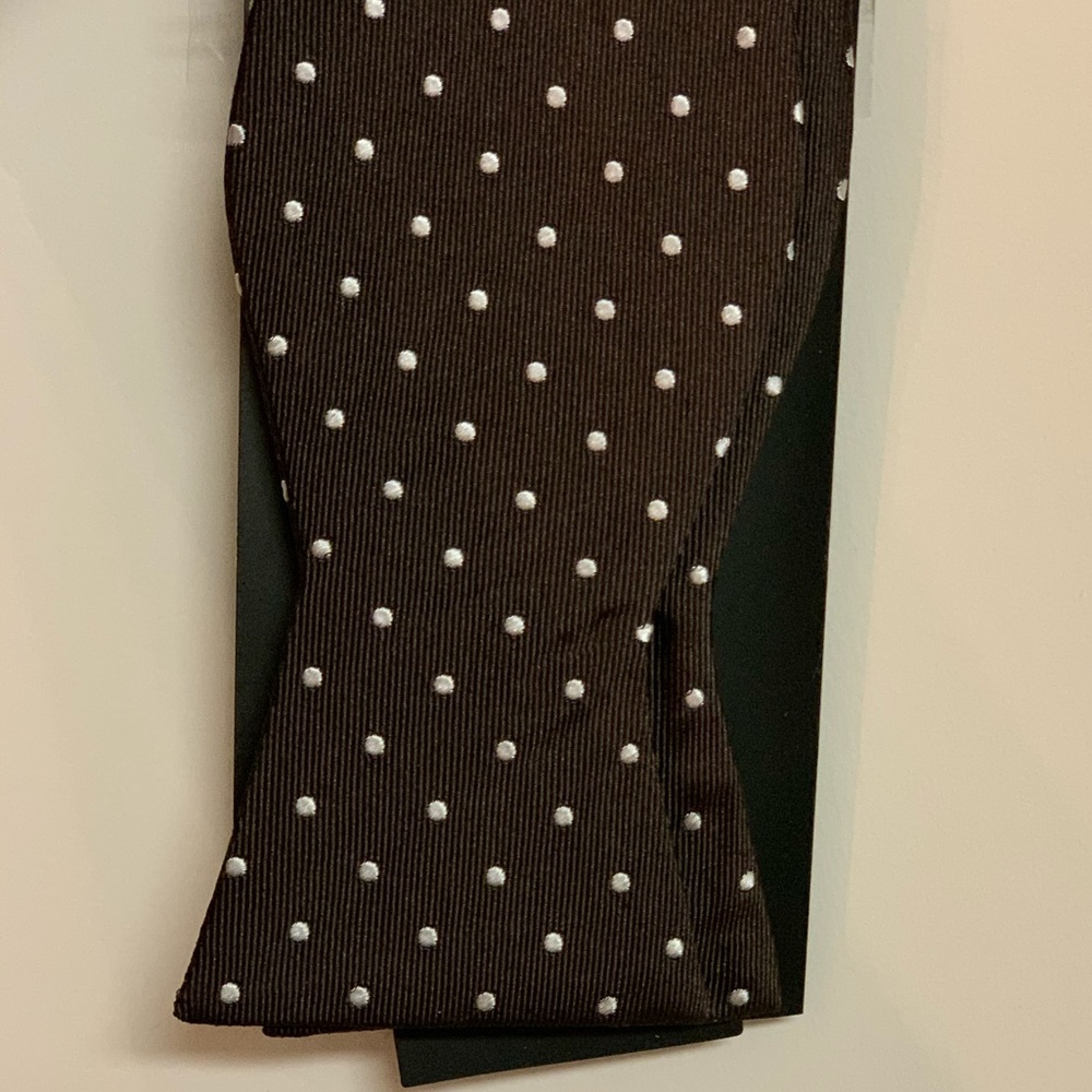 Chocolate with White Polka Dot Self-Tie Bow Tie